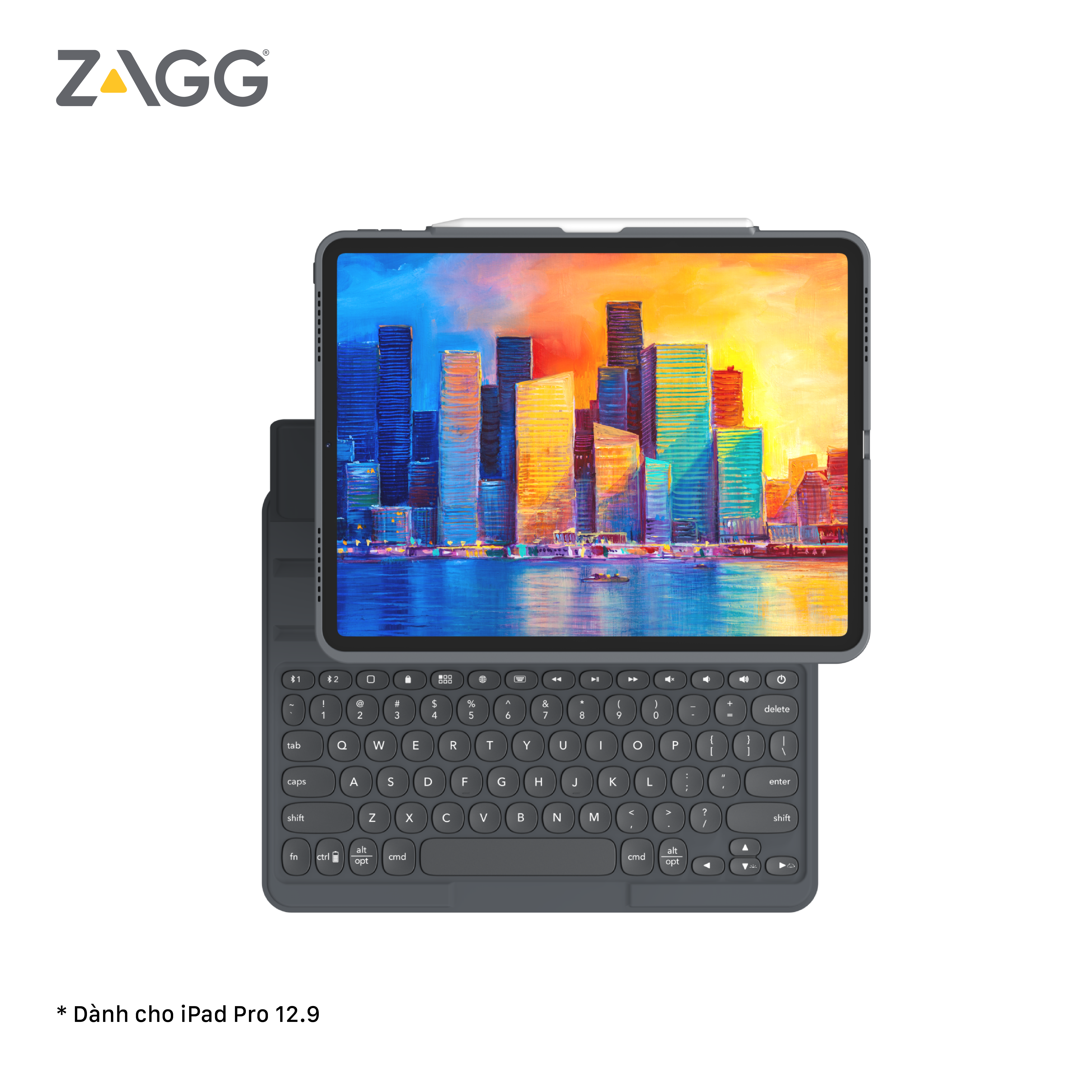 Ốp lưng kèm bàn phím ZAGG Pro Keys iPad Pro 12.9 inch - Hàng chính hãng