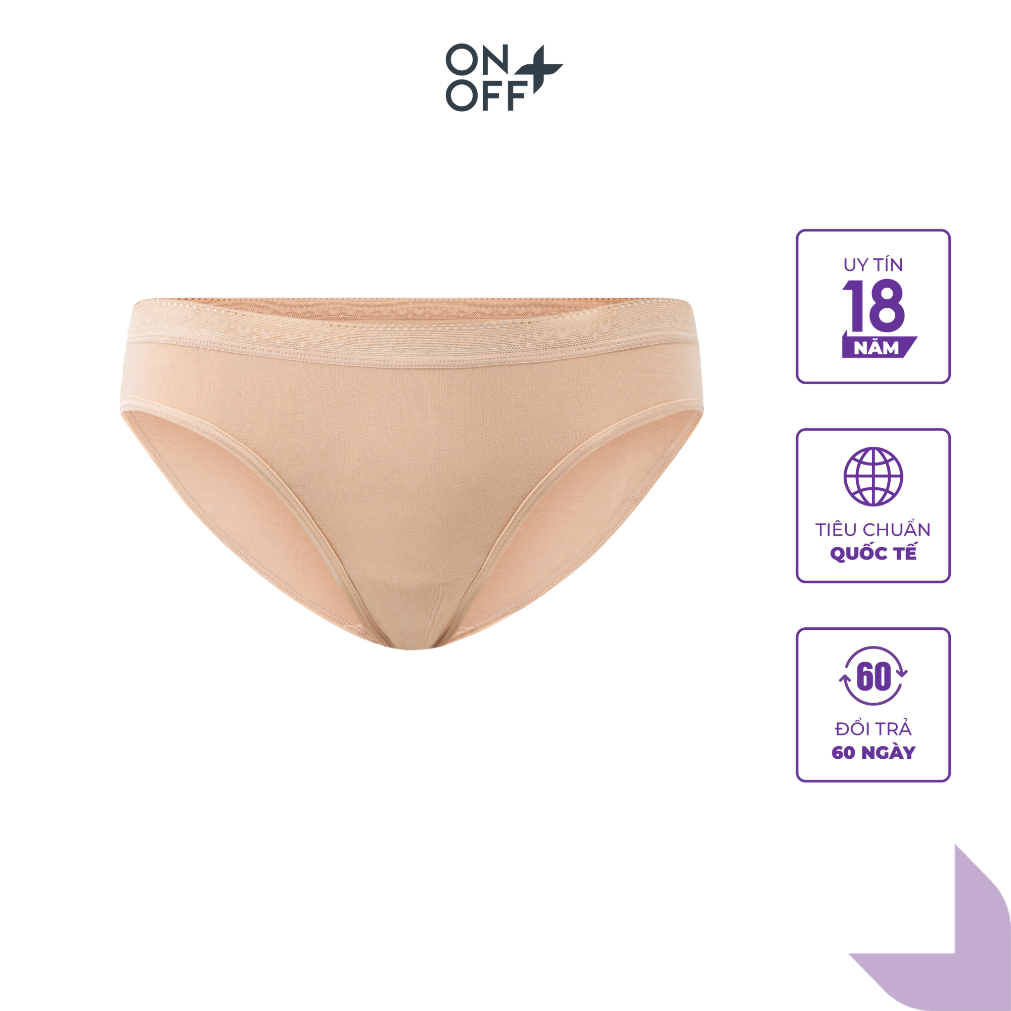 Quần lót nữ cotton Mỹ kháng khuẩn dáng brief ONOFF 16UQ23A015