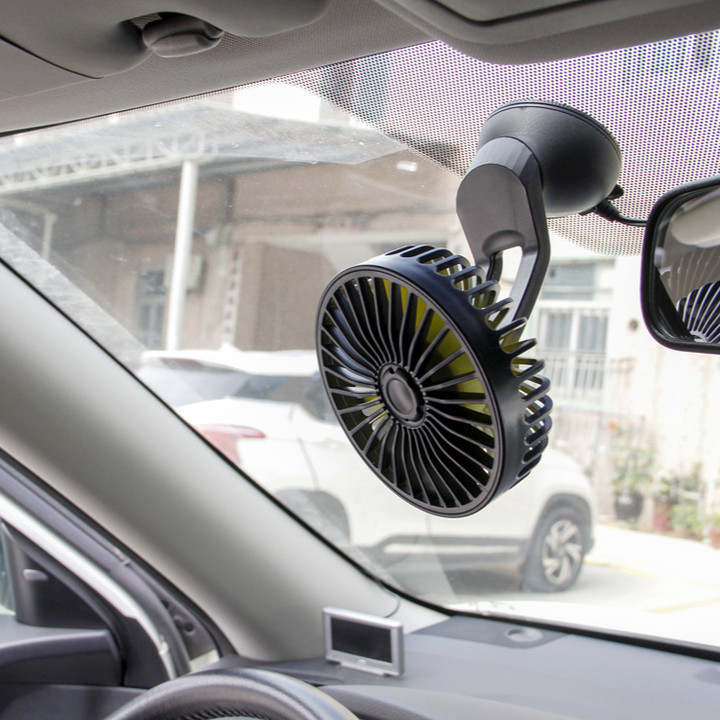 Quạt máy đơn mini dùng cho gắn taplo và kính xe ô tô, bàn làm việc F403