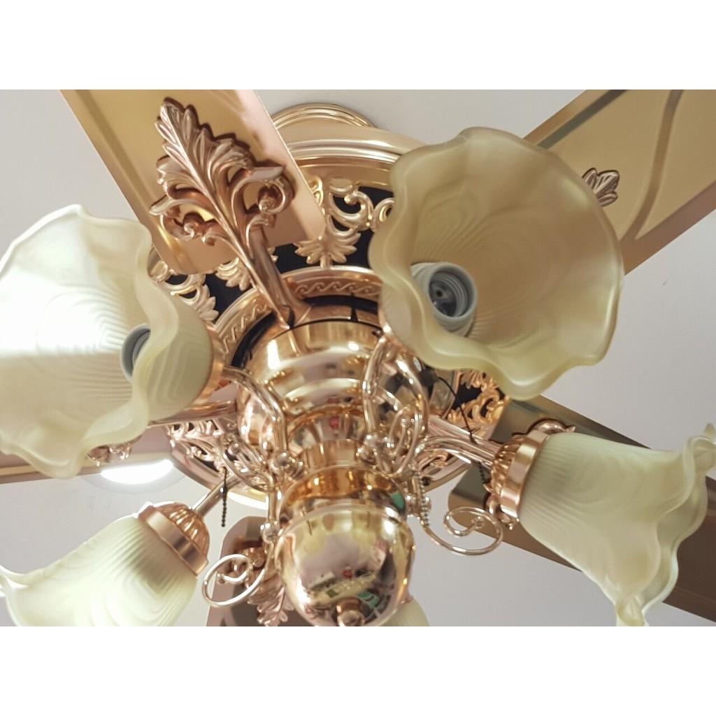 Quạt trần đèn có điều khiển, 5 cánh sải cánh 1m32 KLS045