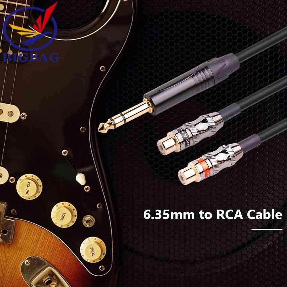 Cáp Chia Audio 6.35mm ĐầU CắM Sang Lỗ CắM 2RCA Mạ VàNg 24k