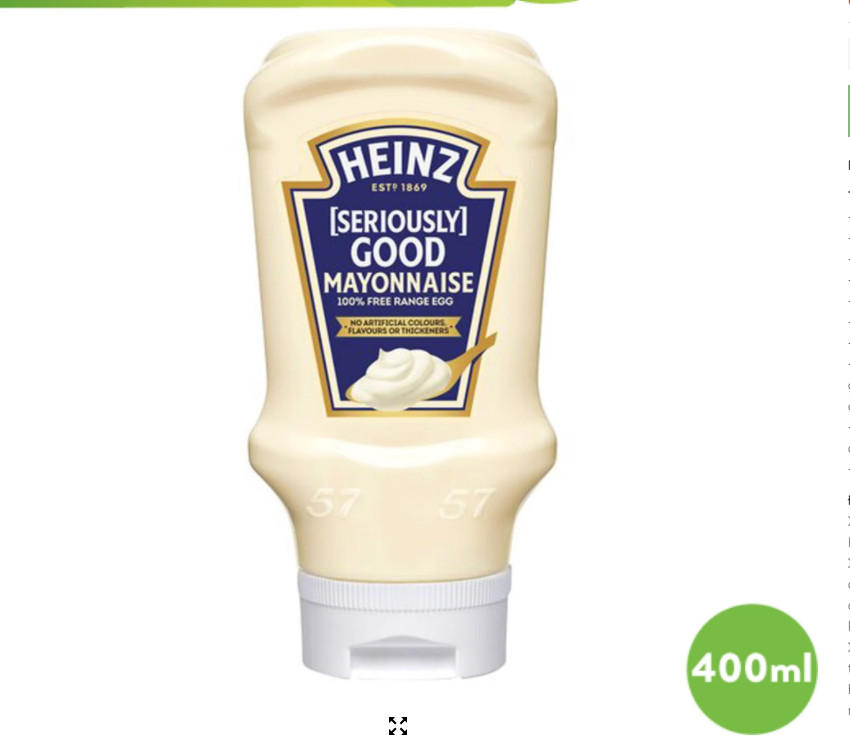 Xốt Mayonnaise Light Heinz 400ml ( Ít Béo)