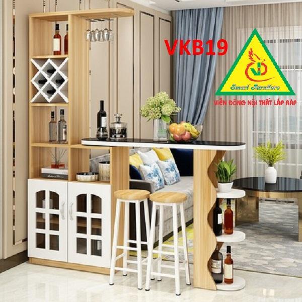 Quầy bar mini kết hợp tủ rượu VKB019 - Nội thất lắp ráp Viendong Adv