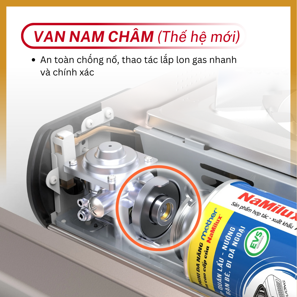 Bếp Gas Mini Cao Cấp Thân Nhôm Alu-m I Van Nam Châm Ngắt Gas An Toàn - Giải Pháp Chống Nổ│Công Suất Mạnh 4.0 kW│Hàng Chính Hãng
