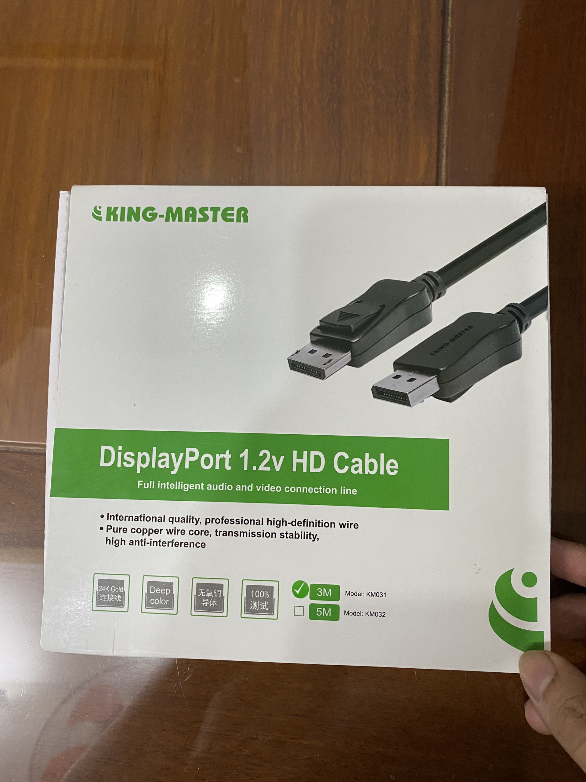 Cáp 2 đầu Displayport 1.2 - 3M Kingmaster KM031 - Hàng chính hãng