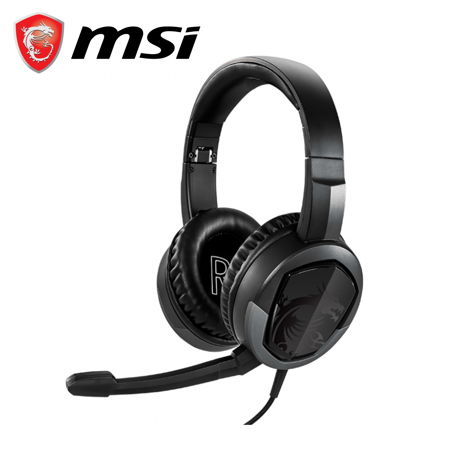 Tai Nghe Chụp Tai Gaming MSI Immerse GH30 V2 Tích Hợp Mic Tháo Dời, Dây Cắm 3.5mm Dài 1.5M - Hàng Chính Hãng