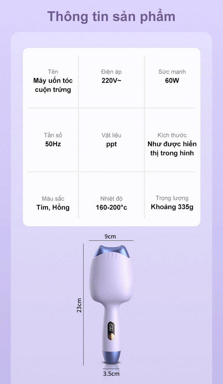 Máy Uốn Tóc Jung Su Chăm Sóc Tóc Ion Âm , Kiểm Soát Nhiệt - Home and Garden