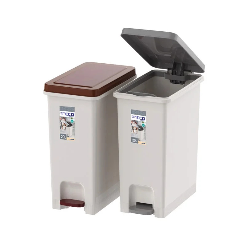 Thùng Rác Cao Cấp ECO Bộ 2 DUY TÂN 0953/2 - 2 Ngăn - Mỗi Ngăn 20L | Phân Loại Rác Hữu Cơ Và Nhựa