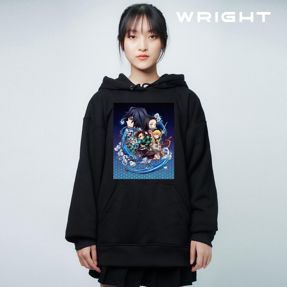 Áo hoodie anime wright Demon Slayer Anime oversize unisex