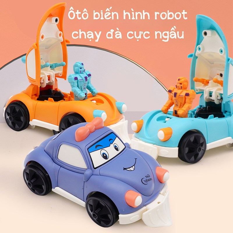 Đồ chơi ô tô biến hình robot chạy đà, màu sắc bắt mắt , chất liệu an toàn dành cho bé