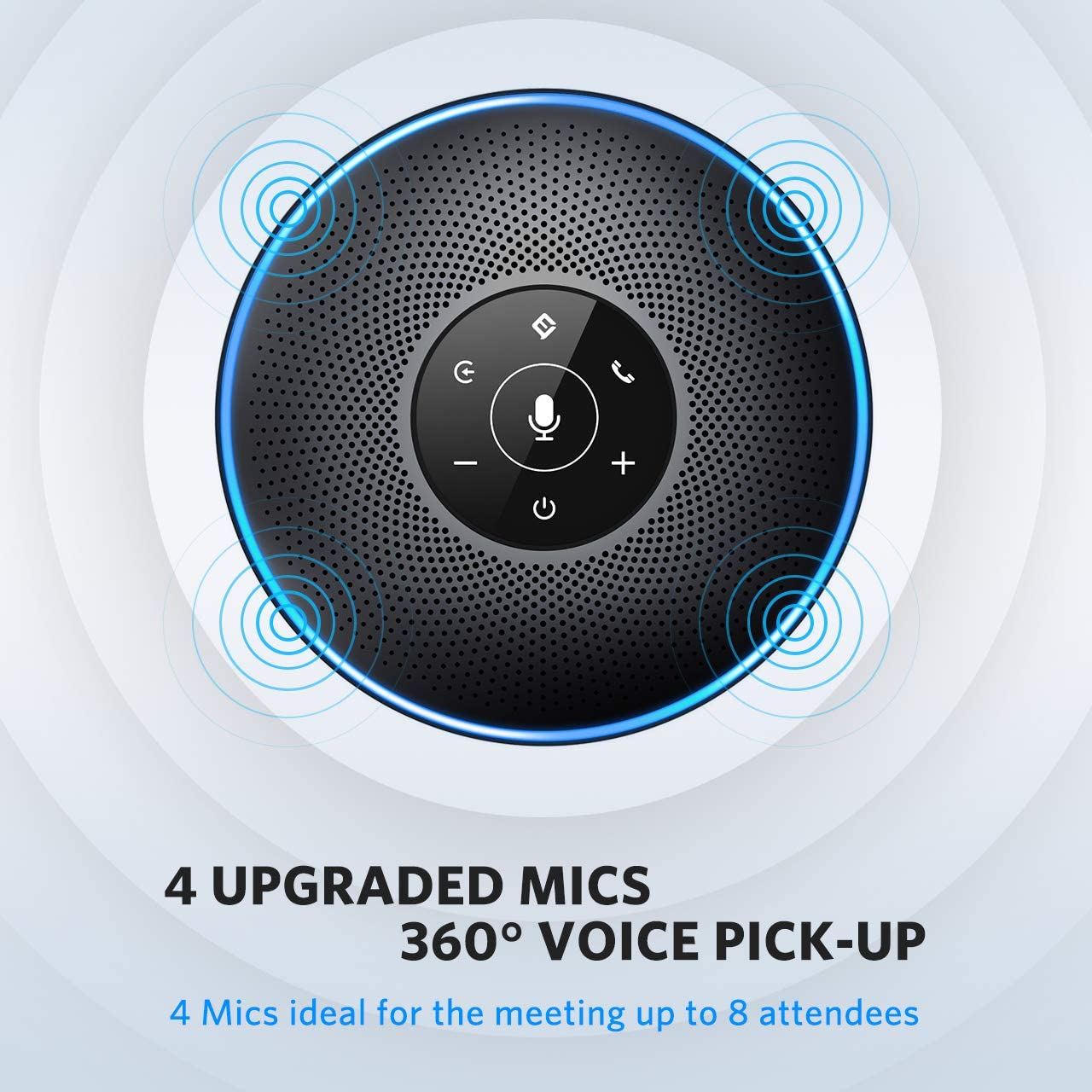 Loa Hội Nghị Emeet M2 - Tích Hợp Bluetooth, 4 Micro Công Nghệ VoiceIA, Họp Trực Tuyến 8 Người - Hàng Chính Hãng