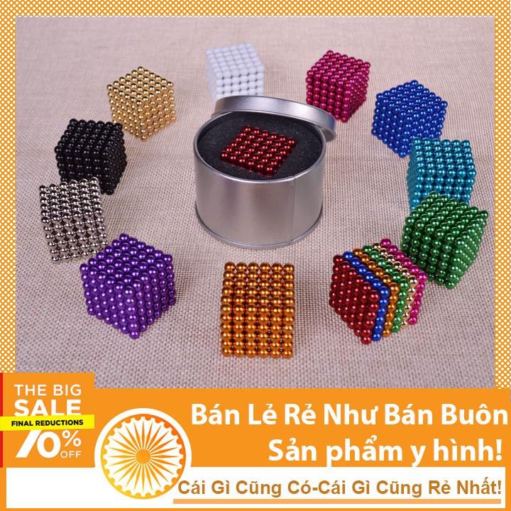 Bộ xếp hình thông minh nam châm Buckybals 6 màu 216 viên tròn