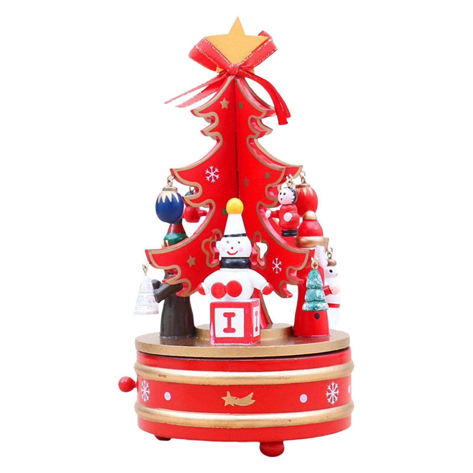Creative Wooden Music Box Rotating Toy for Desktop Home Ornament