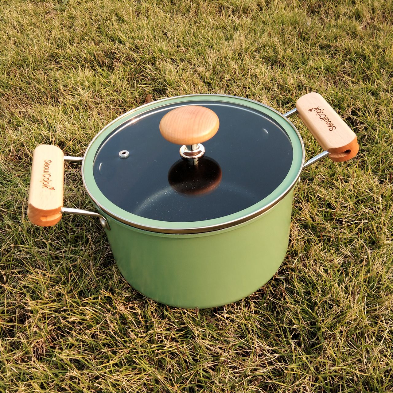 Bộ nồi chảo Seoulcook 2 món đáy từ S4, nồi 20cm + chảo vuông 15x20cm đáy từ/ Induction Hàn Quốc, dùng được tất cả các loại bếp