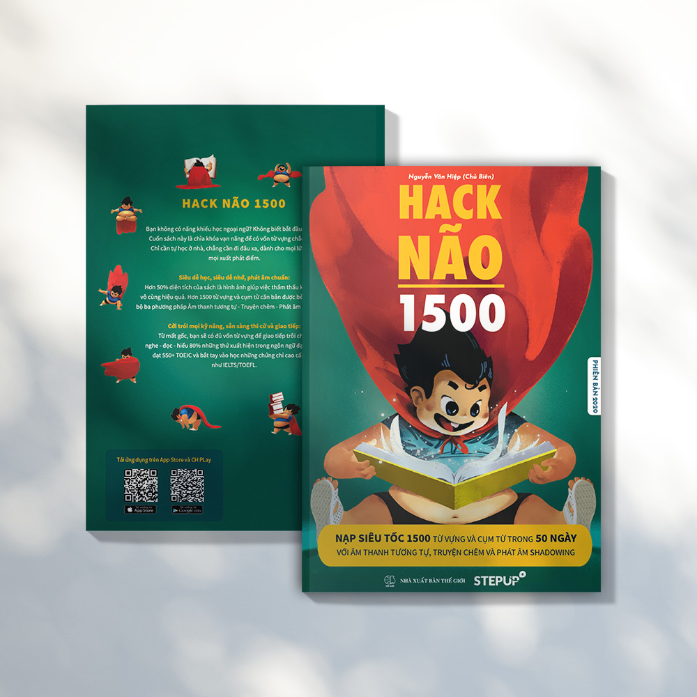 [Hộp sách Tết 2021 - Phiên bản giới hạn] Combo 2 sách Hack Não 1500 + Hack Não Ngữ Pháp + Sổ tay Hack Não Notebook - Tặng App học phát âm và ngữ pháp tiếng Anh miễn phí