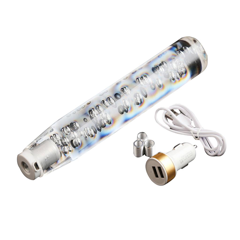 250MM Universal Vehicle Crystal LED 7-Color LIGHT Shifter Shift Knob Gear