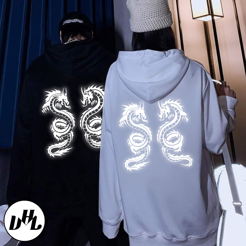 Áo Thun Hoodie Nam Nữ phản quang SONG LONG Mẫu hoodie Túi rộng chất Thun Da Cá 2 lớp siêu dày siêu mịn Form dưới 65kg siêu đẹp