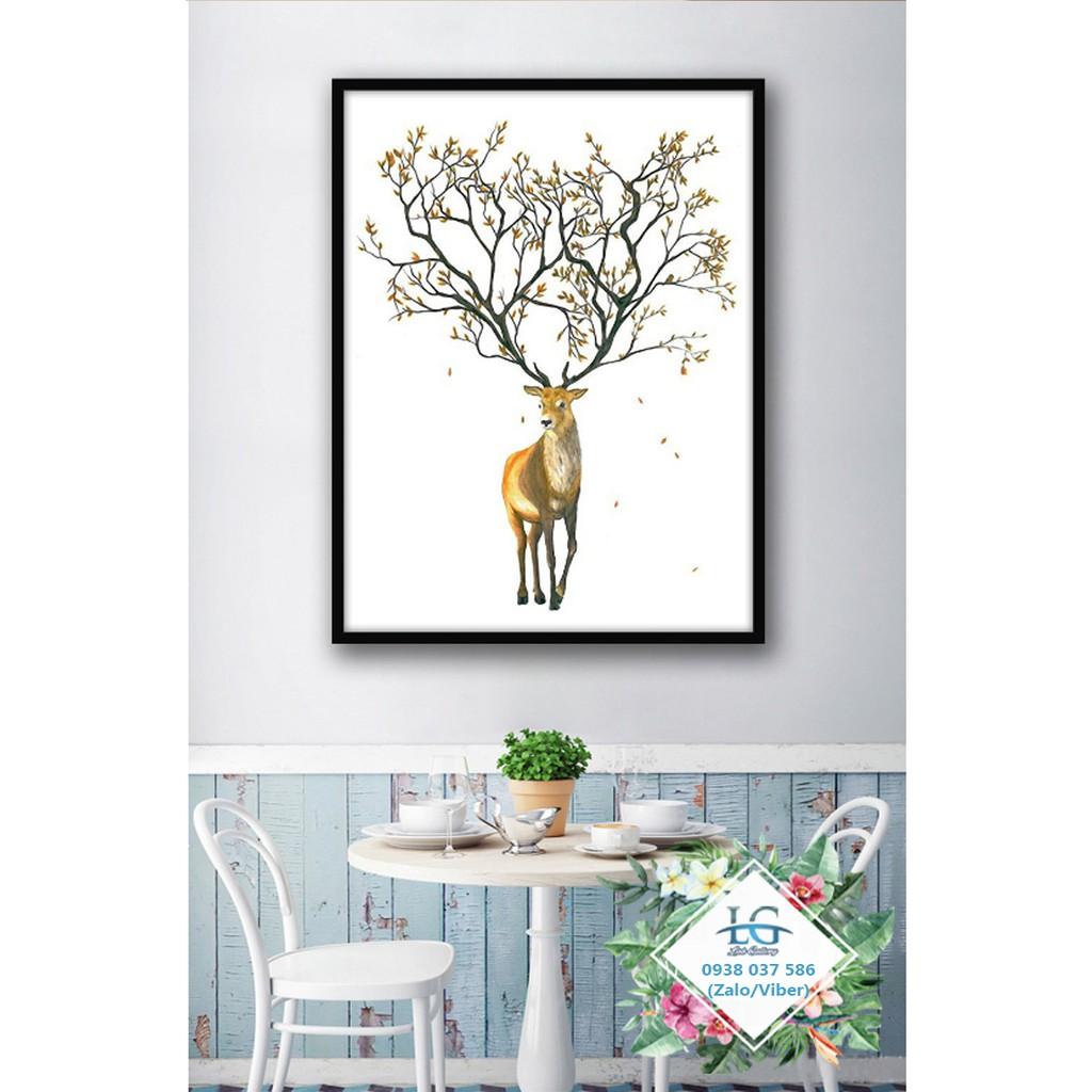 Tranh canvas Hươu vàng nghệ thuật