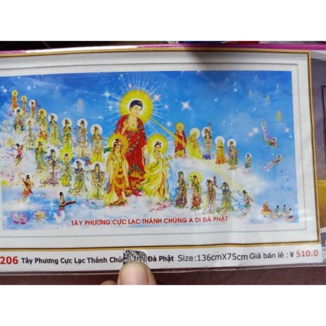 Tranh đính đá TAM THẾ PHẬT LV206 kích thước :136×75cm