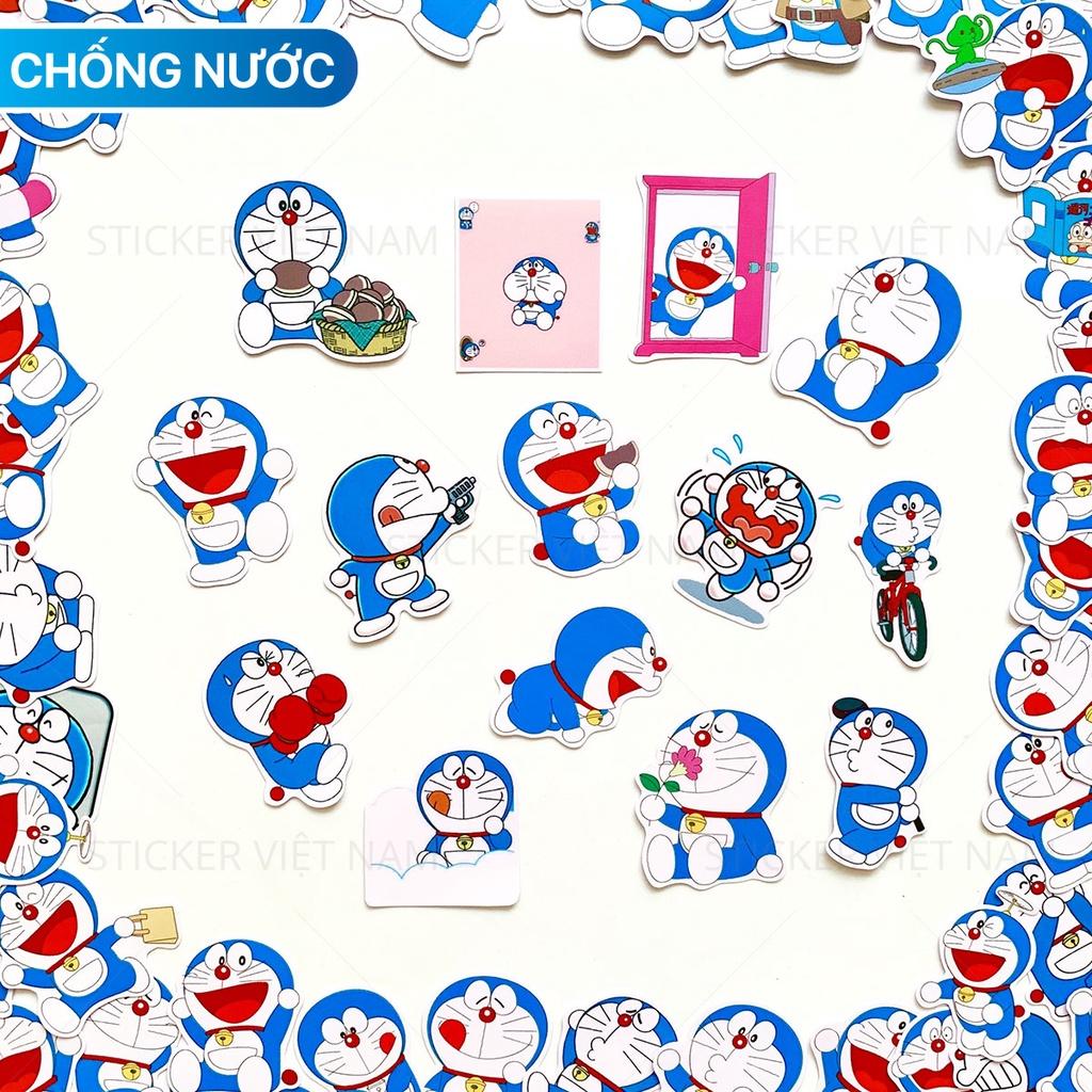 Sticker in hình Doraemon - Mèo Máy Thông Minh - Dán Trang Trí - Chất Liệu PVC Cán Màng Chất Lượng Cao Chống Nước, Chống Nắng, Không Bong Tróc Phai Màu