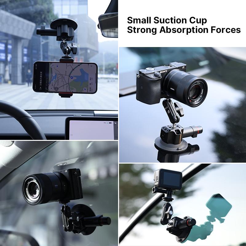 Ulanzi xe điện thoại hành động Camera Máy bơm tay Bơm tay hút 360 ° Có thể điều chỉnh 1/4 "3/8" cho GoPro Insta360 DJI Action Điện thoại thông minh