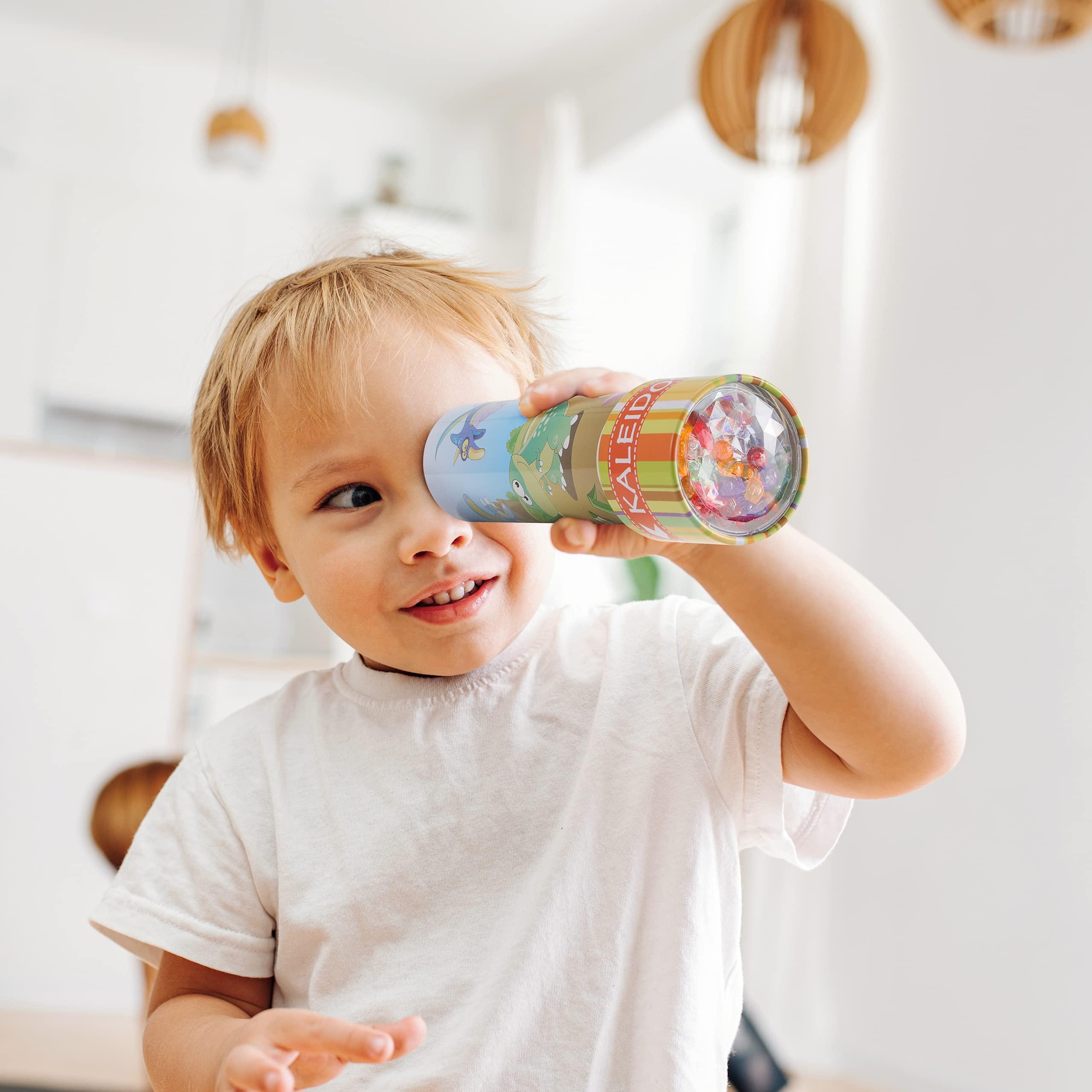 Nội soi cổ điển làm bằng thiếc, 2 -Pack Kaleidoscope Trẻ em Đồ chơi giáo dục với nhà ở kim loại, hiện tại sinh nhật cho bé trai và bé gái