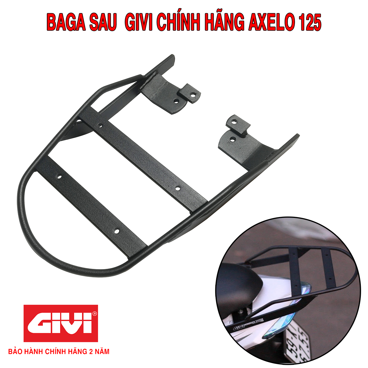 Baga Sau Givi Cho Xe AXELO 125/SHOGUN RR/SP Chắc Chắn Dùng Chở Đồ Và Gắn Thùng Sau Hàng Chính Hãng