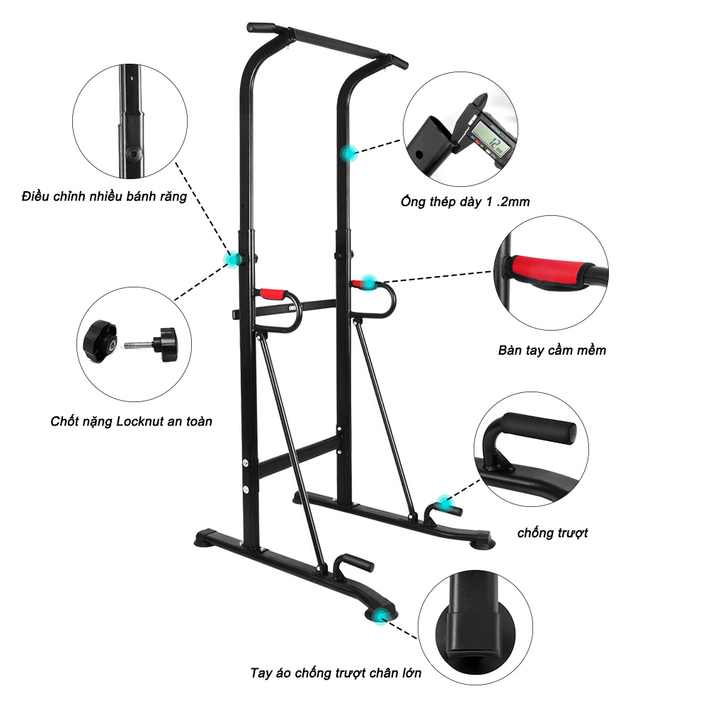 OneTwoFit Xà đơn xà kép Home Fitness Pull up Bar Push Up-Weight có thể điều chỉnh chiều cao OT130
