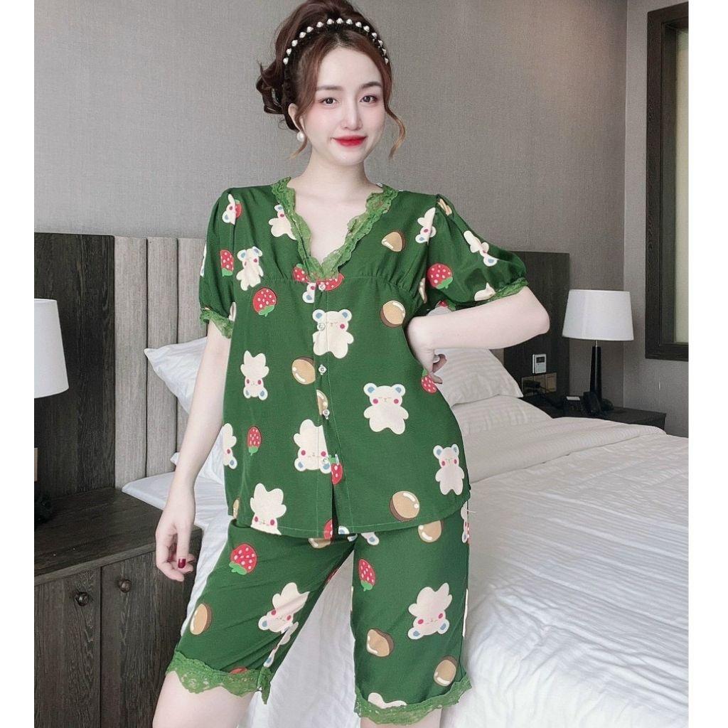 Đồ ngủ Pijama ️FREE SHIP️Đồ ngủ Nữ Dễ Thương Lụa Cao Cấp mềm mịn < 63Kg