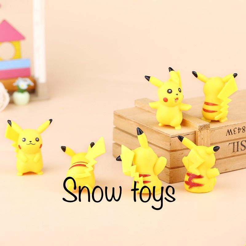 Mô hình Pikachu - Trọn bộ 6 mô hình Pikachu nguyên bản cực dễ thương - Cao khoảng 3.5 ~ 4.5cm