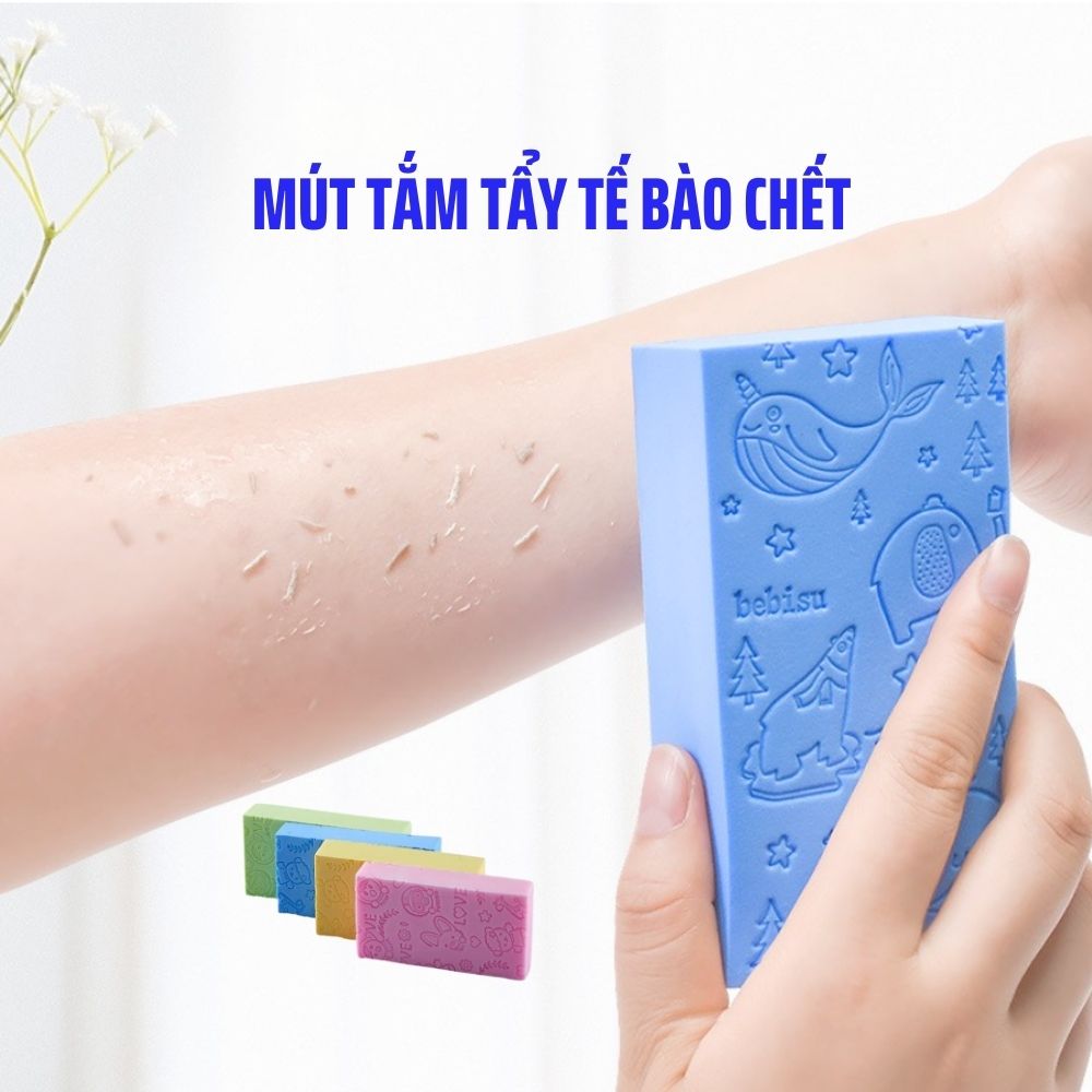 Miếng Mút Kỳ Ghét Hàn Quốc PORORO Siêu Mềm Mại Tẩy Da Chết Tạo Bọt Bảo Vệ Da Nhiều Màu Dễ Thương