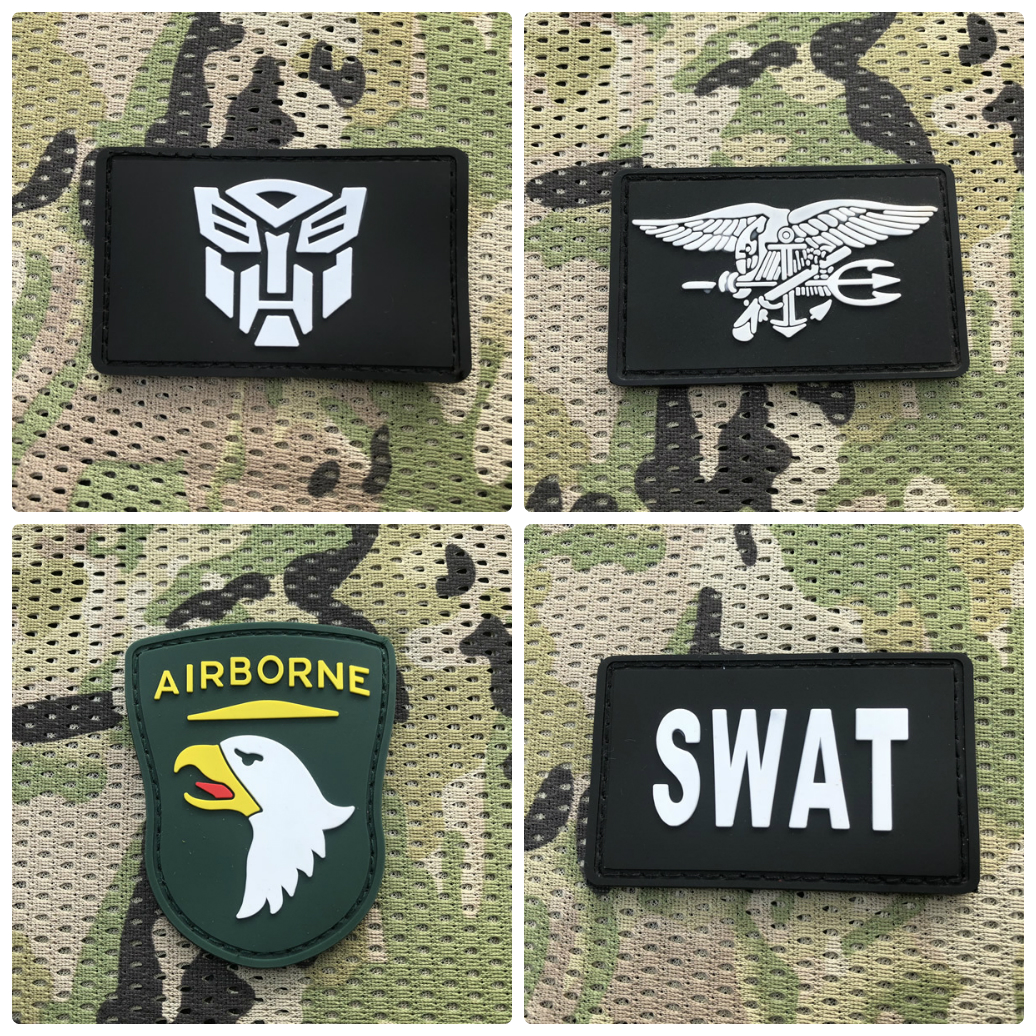 Tem dán patch velcro nhựa PVC dán trang trí ba lô, dán áo khoác lính, mũ lính
