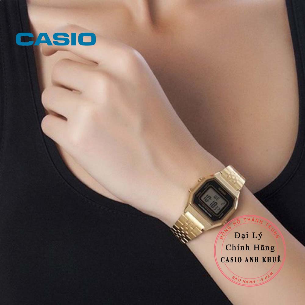 Đồng hồ điện tử nữ Casio Vintage LA680WGA-1DF dây kim loại