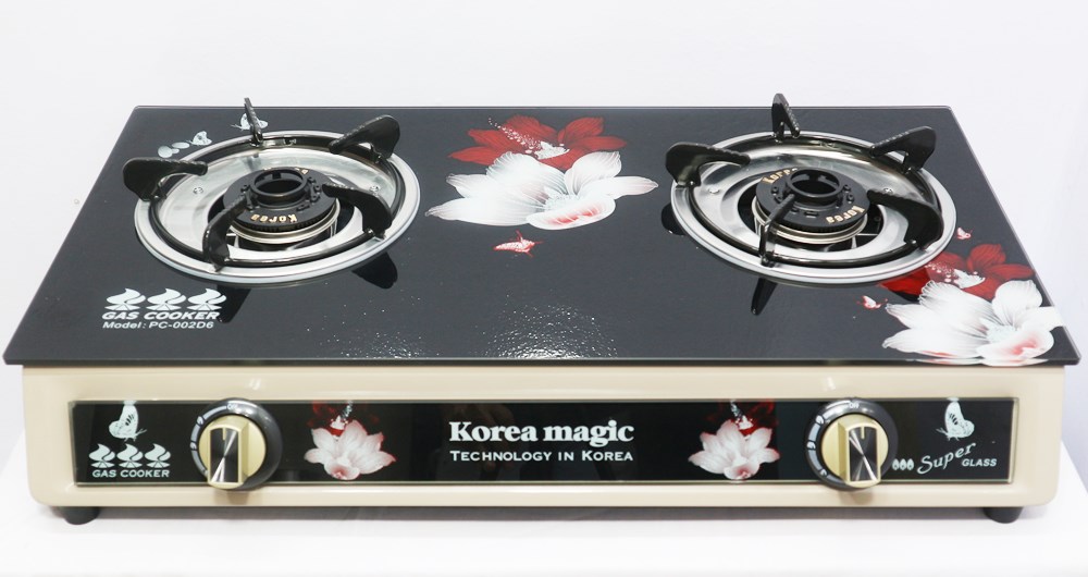 Bếp Gas Dương 2 lò Korea Magic PC-002D6 Tinh Tế , Sang Trọng Phù Hợp Với Mọi Gia Đình