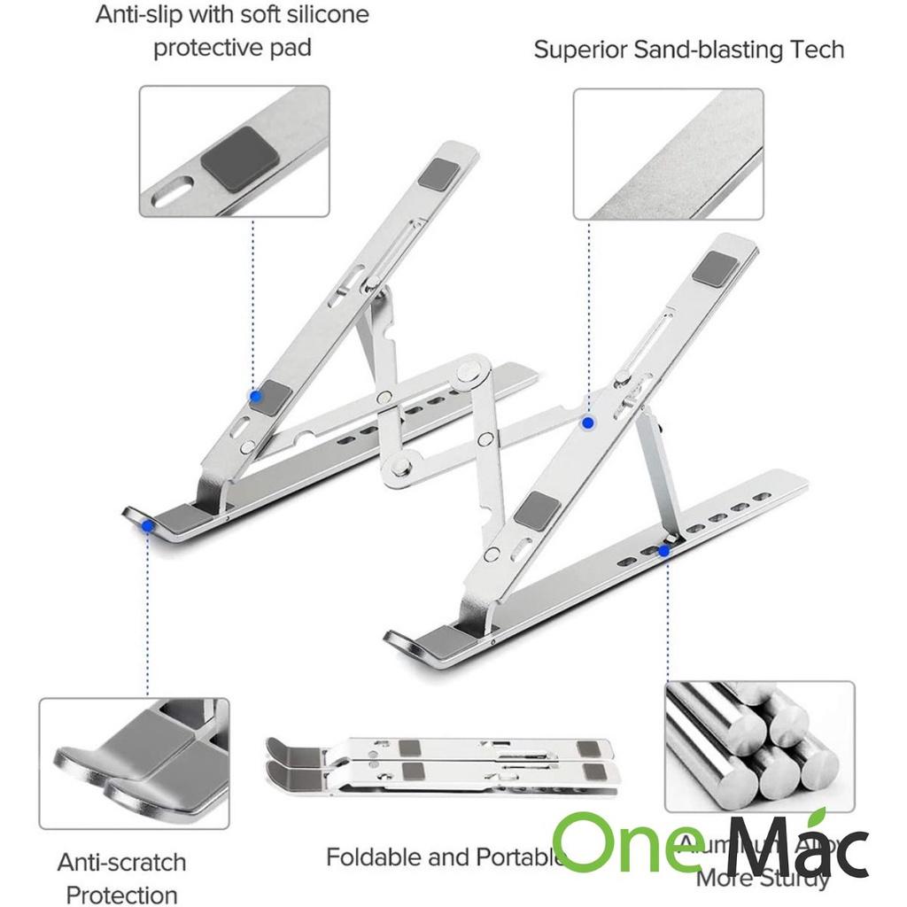 Giá Đỡ Laptop Nhôm Gấp Gọn D102 Cho Máy 14 inch, 15.6 inch, 17 inch Để Bàn Cao Cấp Có Thể Điều Chỉnh Độ Cao