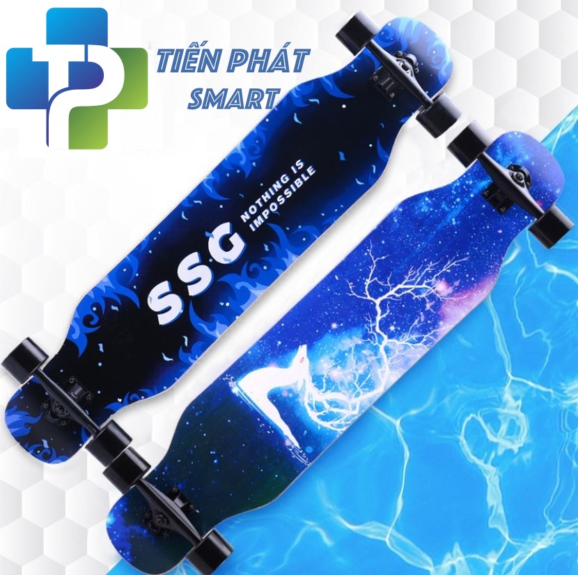 Ván trượt Phát Sáng Dài 80*20cm Thể Thao Mặt Nhám Mẫu LONGBOARD Cao Cấp 