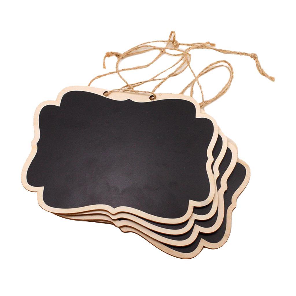 4 x Mini Wooden Hanging Blackboard Chalk Boards Garden Sticker#1