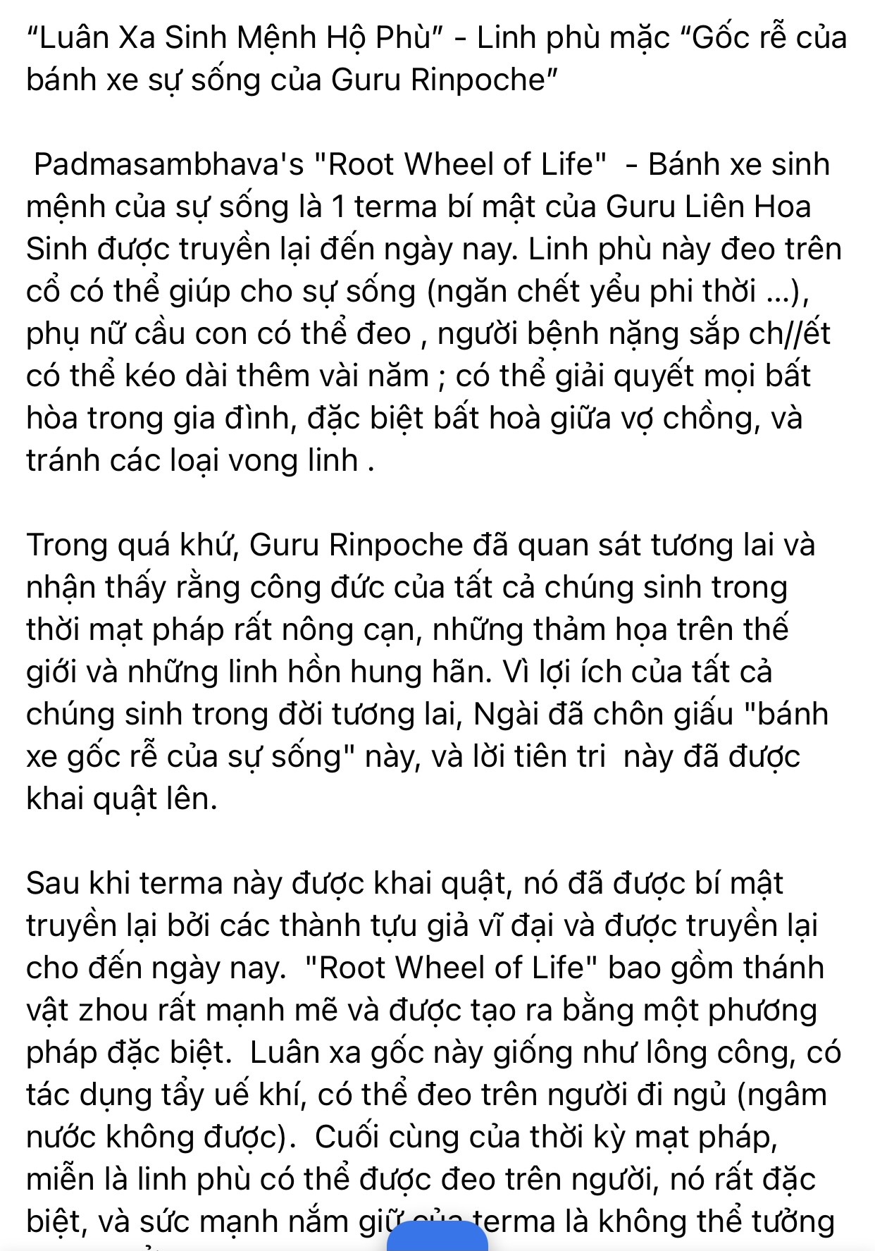 Luân Xa Sinh Mệnh Hộ Phù