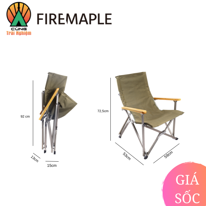 [CHÍNH HÃNG] Ghế Xếp Dã Ngoại có tựa Fire Maple FM-GHE-XL