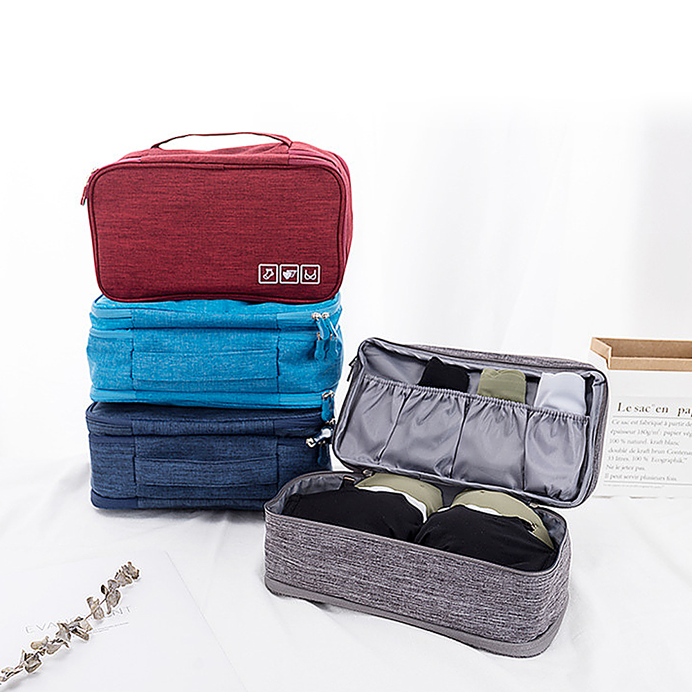 Túi đựng đồ lót áo ngực 3 lớp bằng vải polyester chống rách, bền và thiết thực