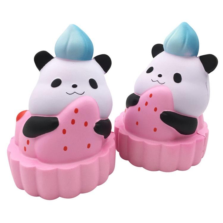 Squishy Lớn JUMBO Hình gấu trúc ôm dâu Đồ Chơi Xốp Giảm Stress Hình mềm mịn dễ Thương đàn hồi Cho Bé