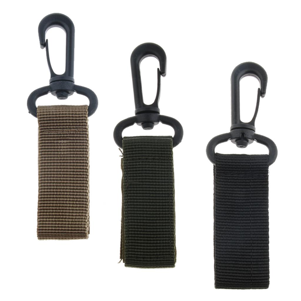 Nylon Key Hook Webbing Molle Buckle Hanging Belt Carabiner Clip Army Green