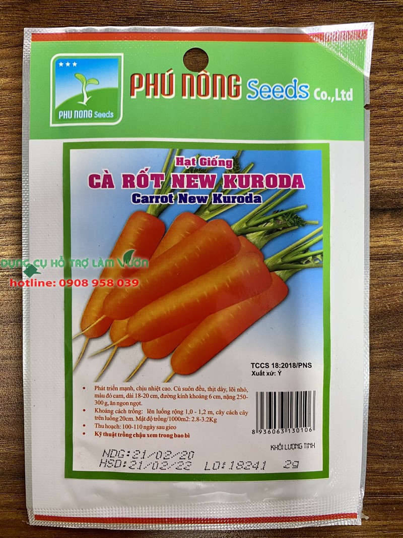 HẠT GIỐNG CÀ RỐT PHÚ NÔNG -2 GRAM