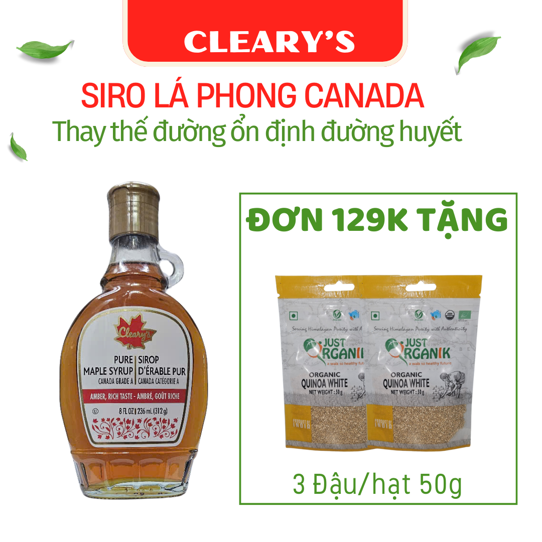 Siro Lá phong làm bánh siro dùng pha chế thức uống, làm bánh - 236ML Hiệu Cleary's CANADA