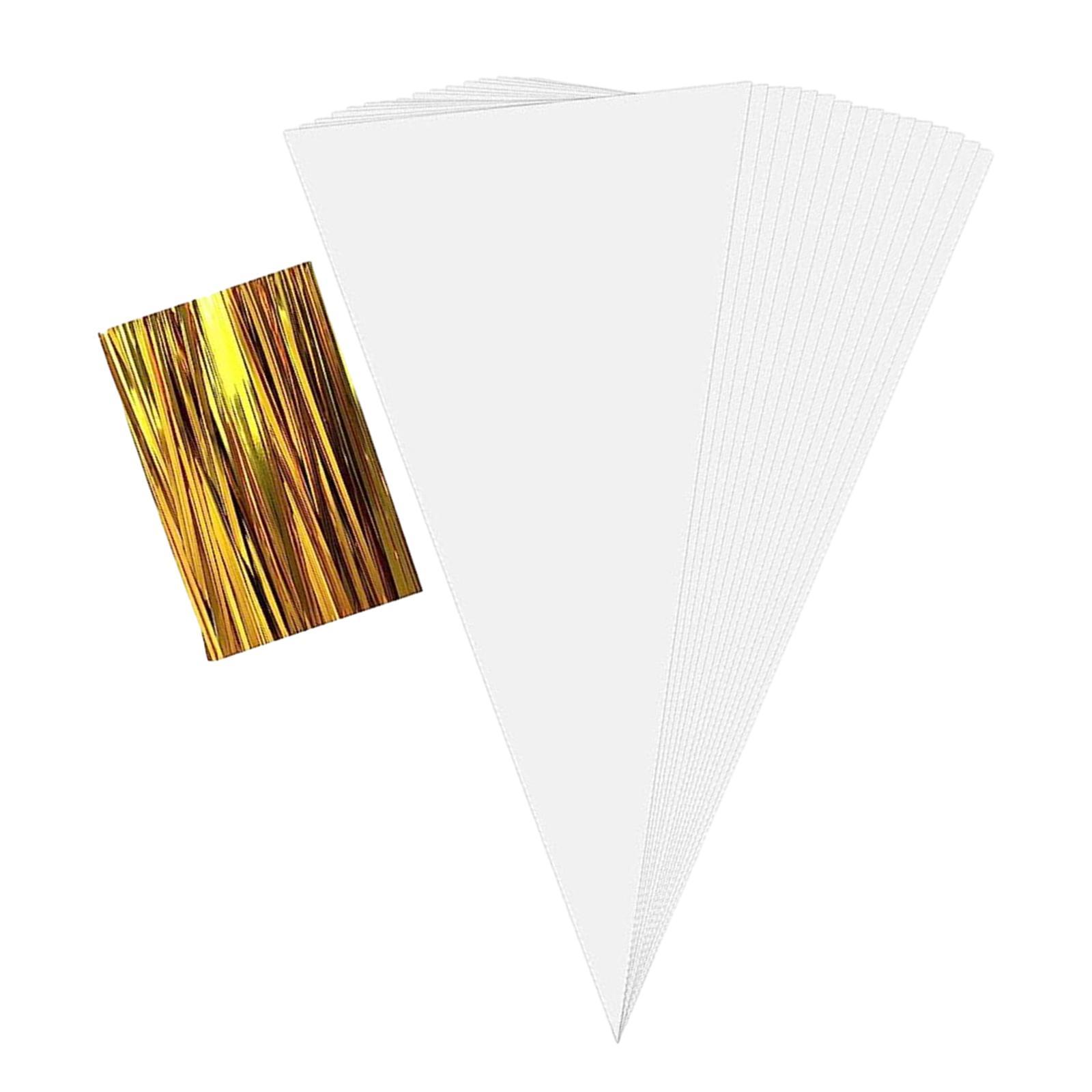 Transparent Cone Treat Bags Candy Gift Bag for Birthday Parties Thanksgiving