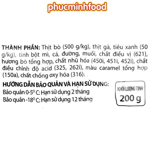 Bò Viên Tiêu Xanh Gói 200gram Viên To