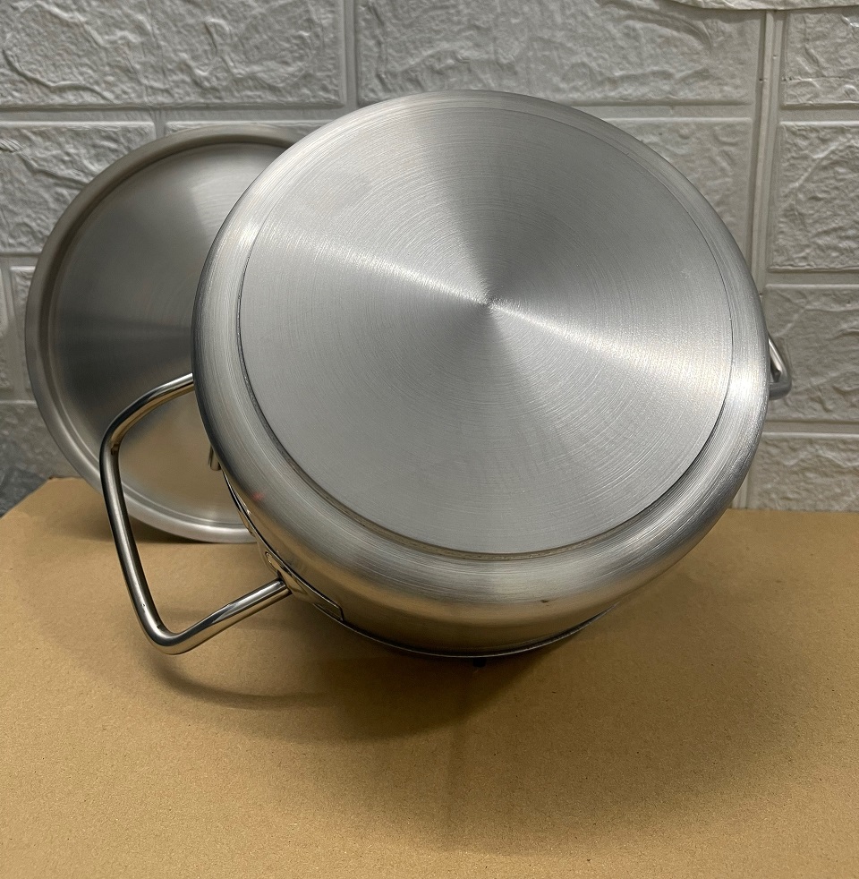 Nồi Inox 2 Quai Cao Cấp 3 Đáy _ Dung Tích: 3.7Lít _