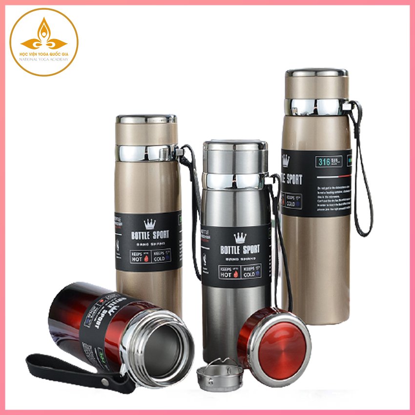 Bình Giữ Nhiệt Inox 304 Cao Cấp - YOGA QG, Bottle Sport, Thiết Kế Sang Trọng, Hiện Đại, Tiện Dụng, Có Lớp Tráng Bạc Giúp Tăng Hiệu Quả Giữ Nhiệt