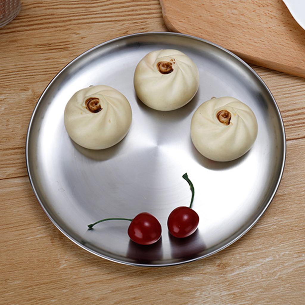 Stainless steel shallow dish barbecue plate fruit plate dinner plate