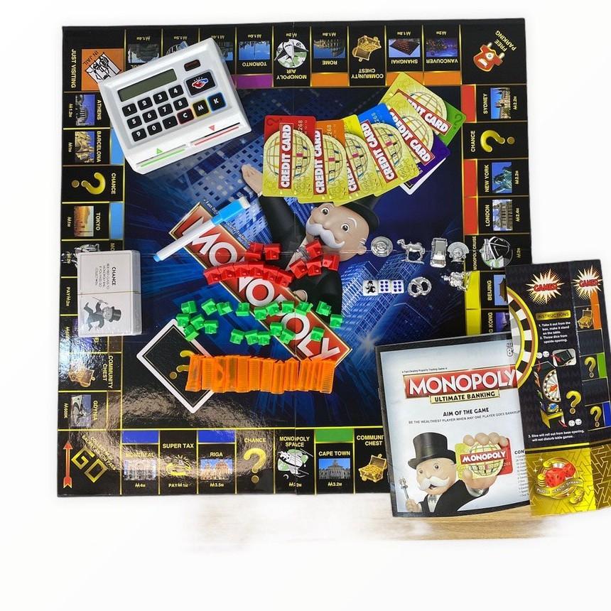 Cờ Tỷ Phú MONOPOLY Có Máy Quẹt thẻ ATM Ultimate Banking, Board Game Cờ Tỷ Phú 4.0 Ngân Hàng Điện Tử, Đồ Chơi MecoMart